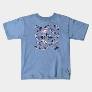 clouded silver moth - blue Kids T-Shirt